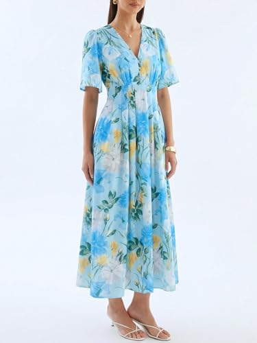 Image of Flessibili Womens Summer Floral Maxi Dress Wedding Guest Party Long Dresses 2026