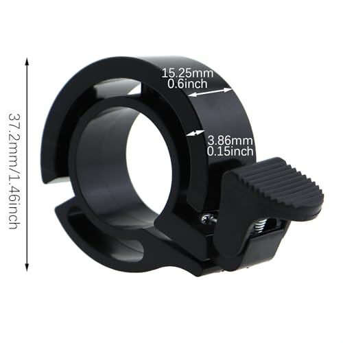CChiai 2PCS 37.2x15.25mm Black Aluminium Bicycle Bell Hidden Bicycle Bell Road Bicycle Horn for Road Bike Mountain Bike Balance Bike