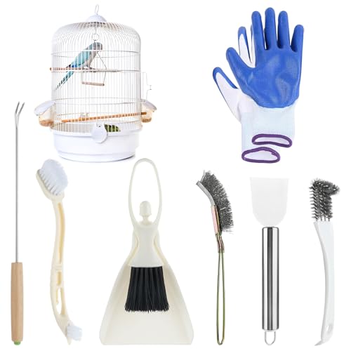 Draupnir Bird Cage Cleaning Supplies 7 Pcs Bird Cage Cleaner