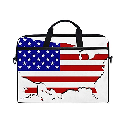 FANTAZIO US Map - Maletín bandolera para laptop de 14 pulgadas y 15 pulgadas, multicolor, 11x15 in