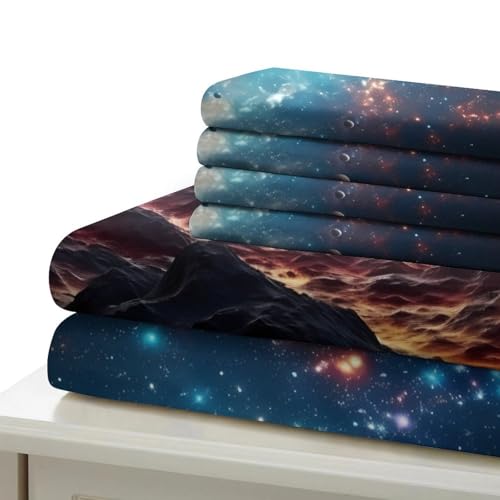 Parure de lit 3 pièces de qualité supérieure avec impression cosmique haute définition