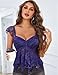 Avidlove Womens Lace Babydoll Lace Babydoll for Women for Layering Crop Top Lingerie (Navy Blue, XX-Large)