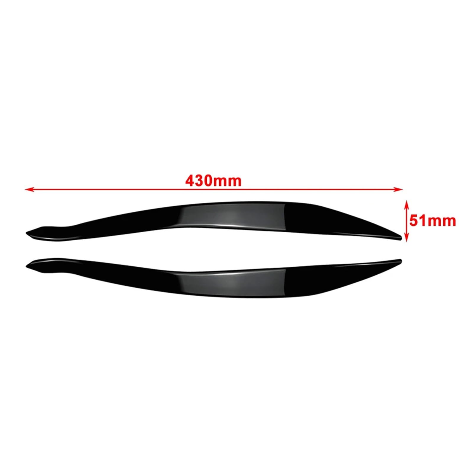 2 szt. Przedni reflektor samochodowy powieki osłona brwi dekoracja Compatible With F10 F11 serii 5 2015 2016 2017(Bright Black)