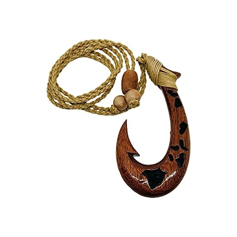 Zero Gravity Hawaii Koa Wood Hawaiian Islands Fish Hook Necklace Cover