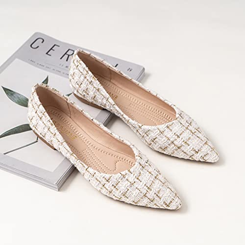 Unifizz Women’s Comfortable Ballet Dressy Work Flats, Classic Pointed Toe Dressy Slip on Office Shoes2