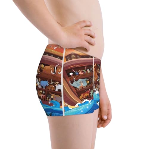 Boys' Cotton Boxer Brief Soft Underwear-Animals On Noah'S Ark22