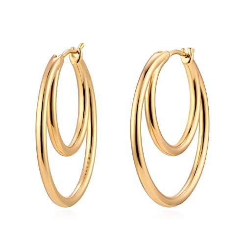 MYEARS Women Hoop Earrings Gold 14K Simple Hypoallergenic Everyday Jewelry