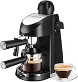 Aicook Espresso Machine, 3.5 Bar 4 Cup Espresso and Cappuccino Coffee Maker, 2 in 1 Semi-Automatic Coffee Machine with Milk Frother, Stainless Steel Espresso Maker with Steamer