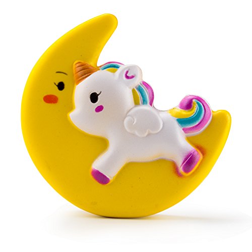 BeYumi Slow Rising Toy, Moon Unicorn Squishy Cream Scented Decompression Squeeze Toys for Collection Gift, Decorative Props Large or Stress Relief