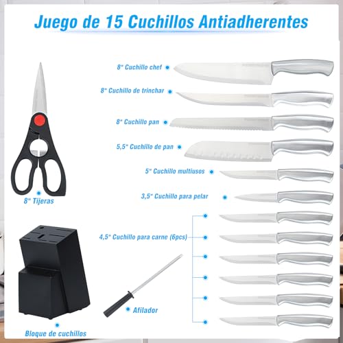 Opiniones y reviews de Cuchillos de Acero Inoxidable disponible en línea para comprar. 11 Cuchillos de Acero Inoxidable marca PERRYHOME (2)