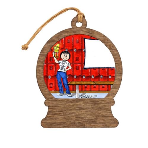 PrintedPerfection.com Personalized Coach - Female Wooden Snow Globe Shaped Christmas Ornament