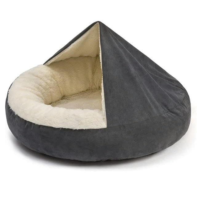 Dog Bed Semi-Enclosed Warm Plush Blanket with Hood, Cat Nest, Cushion for Small Dogs, Cozy Sleeping Bag, Cat Burrow