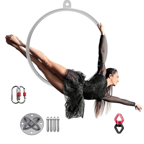 SAYEYBU Set Cerchio Aereo, Set Cerchio Aereo 80 cm/85 cm/90cm/95cm/100cm, Attrezzatura Circense Aerea A Punto Singolo, Cerchio Yoga, per Studio di Danza,Diameter 80cm