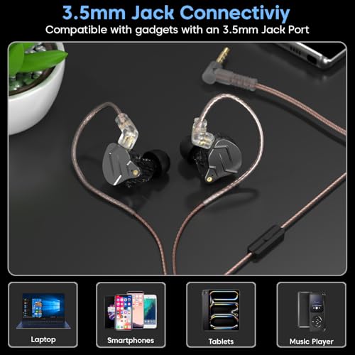 Image of Sounce ZSN Pro Metal Earphones 1BA+1DD Hybrid In-Ear Headset with Mic |High-Resolution Sound | 3.5mm Jack | Premium Grey Design | Comfortable Fit | Durable & Stylish | Perfect for Music Lovers & Calls