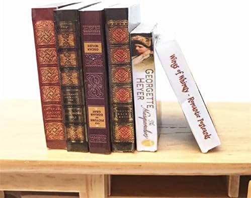 EatingBiting 6Pcs Set mini House Miniature Furniture Bookshelf Story Books Landscape Decoration Accessories Miniature Scene Model Novel Books for Bedroom Book Room Play image 5