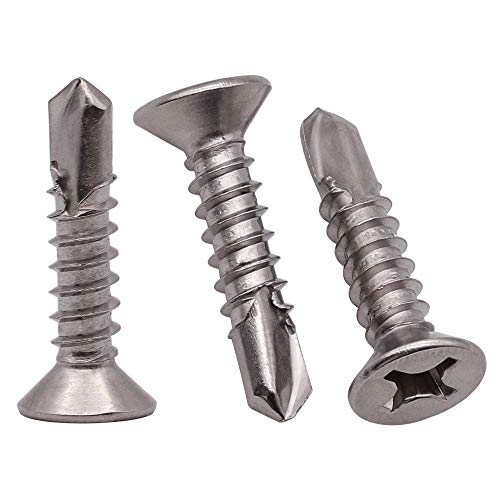Comparison: Best Tap For Stainless Steel 10 #14 x 1 Phillips Flat Head Sheet Metal Screws, Stainless Steel 410 Self Drilling Screws for Metal, Countersunk Head, Phillips Drive, Self Tapping, 50 Pack