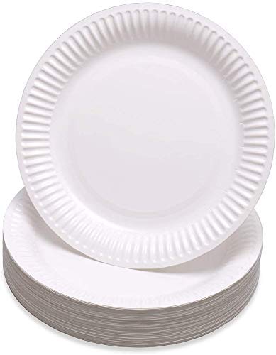 DEcorative Concepts UK Platos de papel desechables grandes de alta calidad, paquete de 100 unidades, 23 cm, platos de papel fuertes, perfectos para cualquier ocasión, se pueden utilizar para alimentos