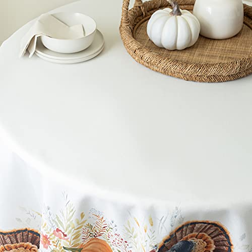 image for Benson Mills Autumn Printed Fabric Tablecloth for Thanksgiving, Harves