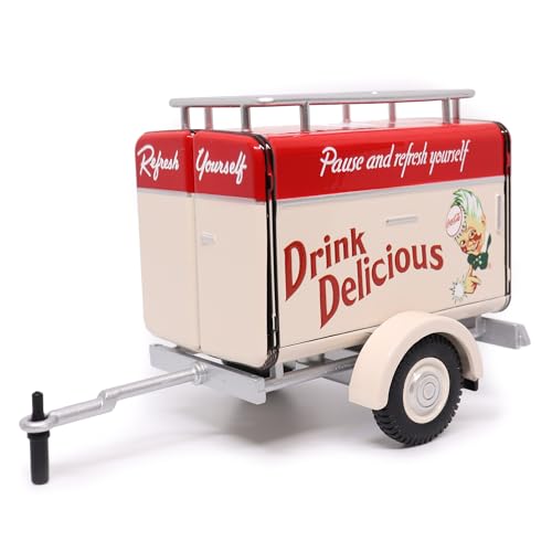 Trailer de viaje crema con techo rojo Coca-Cola 1:24