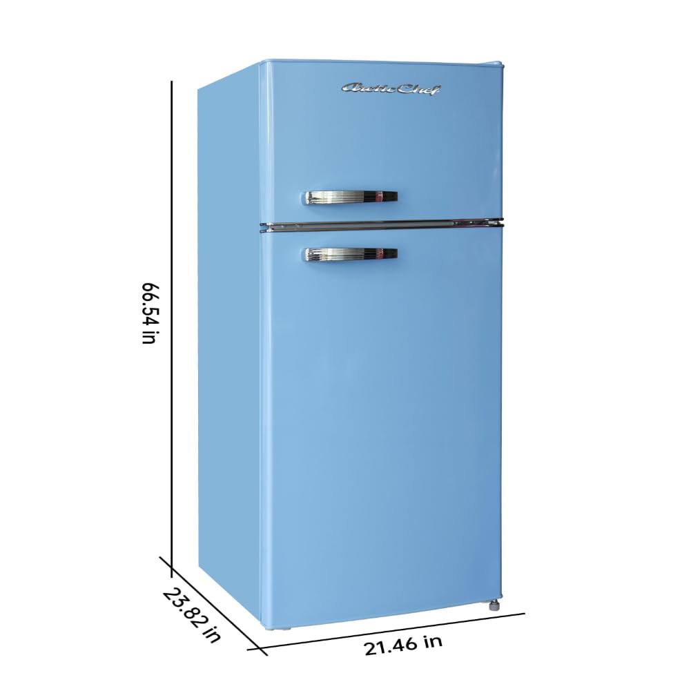 ARCTIC CHEF RFR1055-BLUE, Retro 2 Door Apartment Size Refrigerator with Freezer, 10, Blue, cu ft on Fridge.com