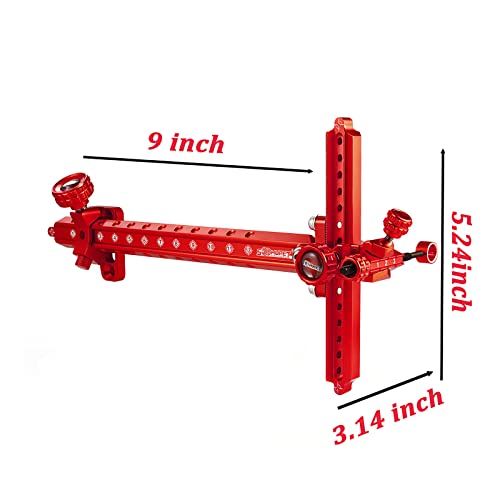 Soohupet Archery Recurve Bow Sight Accessories T Shape Archery Shooting Target Sight Adjustable Bowsight With Optical Fiber Pin Sight For Target Practice (Red) #TOP1