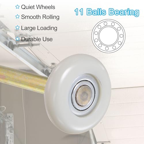 Rouleaux de porte de garage en nylon blanc de 4,6 cm avec 11 roulements à billes