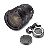 Contenido del envío: 1 lente Samyang AF de 24 – 70 mm F2,8 FE Sony E, 1 parasol (extraíble), 2 tapas protectoras (delantera y trasera), 1 bolsa de transporte y almacenamiento, 1 estación de lente Samyang, 1 cable USB