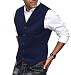 Produktbild Solove-Suit Herren Vintage Fischgrätenmuster Wolle Anzug Weste Notch Revers Tweed Slim Fit Weste für Hochzeit GroomsmenKönigsblauXXL