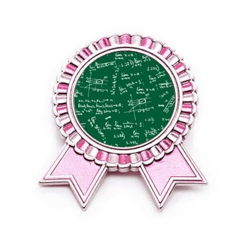 Broche formules mathématiques rose pour personnaliser un sac ou un vêtement terne