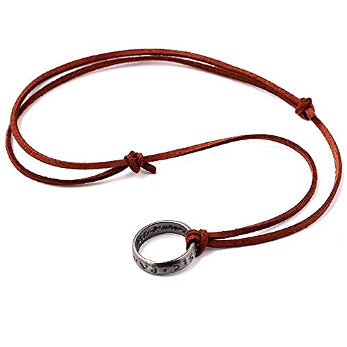 Uncharted 4 Nathan Drake Ring Necklace for Men with Adjustable Leather Cord Handmade by NWSOJ - Used condition - Image 6