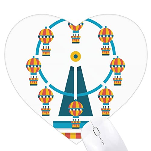 Tapis de souris en forme de coeur grande roue illustration jeux de bureau pour ordinateur portable