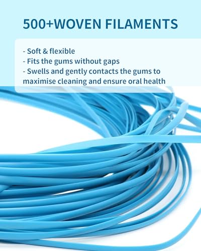 Image of MySmile Woven Dental Floss, Effective Plaque Removal, Cruelty Free Tooth Floss, Mint, Waxed, Expanding, Vegan, Kid-Friendly String Floss with Coconut Oil, 50 Yards