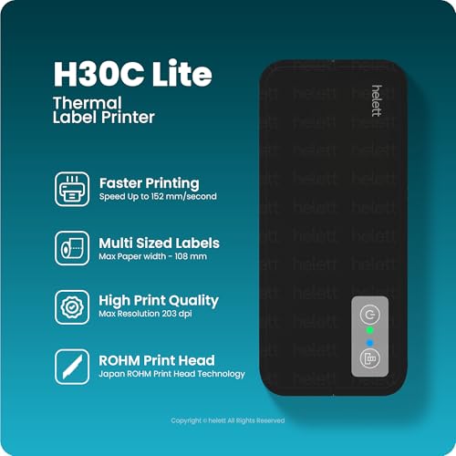 Image of Helett H30C Lite USB Direct Thermal 4x6 Shipping Label Printer(Barcode)Adjustable Label Size|203DPI Resolution|152mm /s Printing Speed Compatible with Windows,Mac,Linux Chrome OS|White(1Year Warranty)