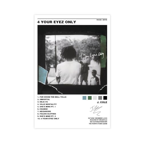 Picittaa J Cole Poster 4 Your Eyez Only Rapper Music Album Cover Canvas Poster 20x30inch Unframed