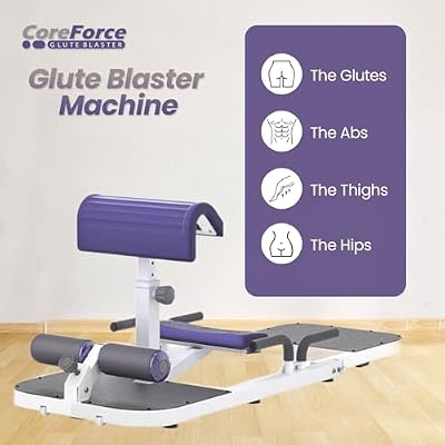 Core Force Glute Blaster - Premium Hip Thrust & Ab Workout Machine for Home Gym with Resistance Bands - Adjustable Squat and Glute Bench for Full-Body Strength