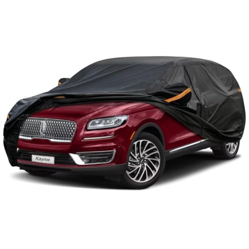 Kayme SUV Car Cover Fit for Lincoln Nautilus (2019-2025) Automobiles All Weather Waterproof, Outdoor Cover Sun Rain Protection, with Lock and Zipper D