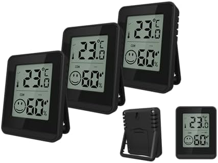 SOUCCESS Thermo-Hygrometer, 3er Set - Präzise Temperatur- & Luftfeuchtigkeitsmessung für Ihr Zuhause - 3 Stück im Set, einfach auspacken und schon betriebsbereits (inkl. Batterie)