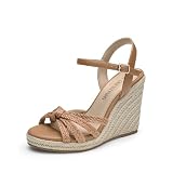 DREAM PAIRS Wedge Sandals for Women Dressy Summer, Platform Espadrille Strappy Casual Braided Heels Comfortable with Open Toe and Ankle Strap,Size 11,Brown-Raffia,SDPW2403W
