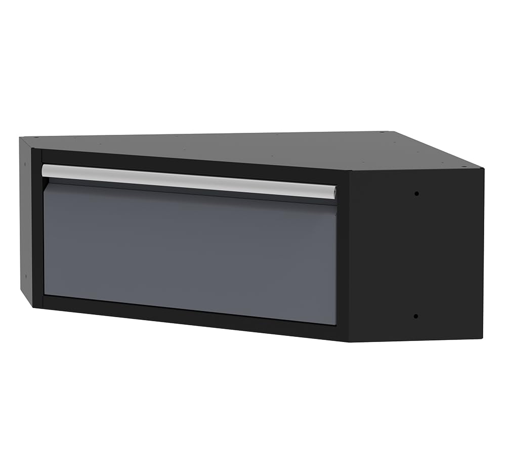 Werkstatteinrichtung Apollo Eckschrank 86x46x200 cm Schwarz Stahl