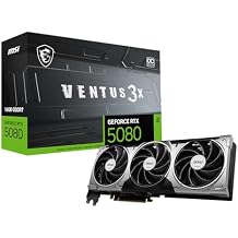 msi Gaming RTX 5080 16G Ventus 3X OC Graphics Card 16GB GDDR7, 256-bit, Extreme Performance 2655 MHz, DisplayPort x3 2.1a, HDMI 2.1b, NVIDIA Blackwell Architecture