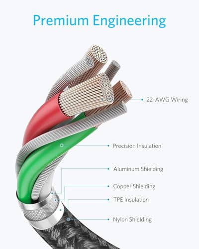 Image of Anker USB C to USB C Cable Fast Charging 3.0 cable (3ft /0.9m), High Durability Type C Braided Charging Cable Compatible with All Android Devices and More
