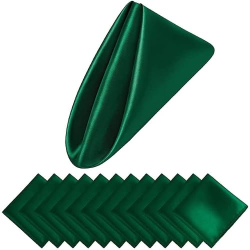 Silky Satin Cloth Napkins, Satin Napkin Set(Green,24PC-30 * 30PC)
