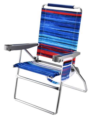 Backpack Beach Chairs for Adults Capacity 300 LBS high 4 Position Beach Chair with Pouch Straps...