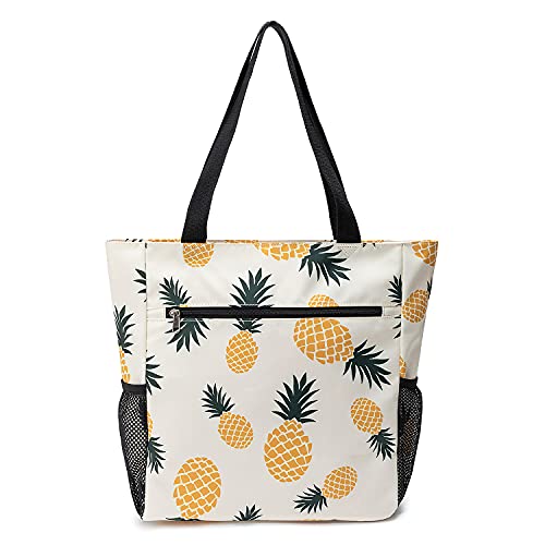 Image of ETidy Large Capacity Foldable Tote Bag With Zipper Waterproof Sandproof Women Beach Bag Handbag Gym Bag Travel Shopping Bag