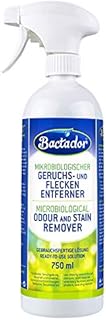 Bactador Geruchsentferner & Fleckenentferner Spray 750ml - Biologischer Enzymreiniger als Gebrauchsfertige Lösung gegen Schweiß, Katzenurin, Hundeurin, Tiergerüche - Für Haushalt, Auto & Tierumgebung