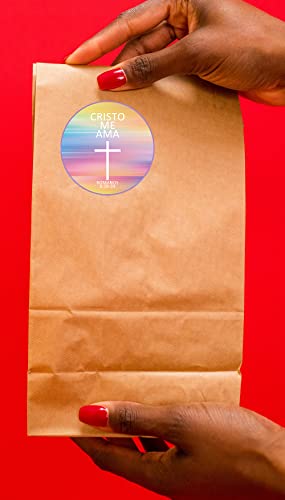 Spanish Christian Stickers For Kids | 2 Inch Jesus Bible Verse Stickers | 8 Designs Scripture Faith Quotes Labels For Church,Sunday School (80Pcs) #TOP4