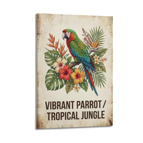 Impression sur toile perroquet jungle art moderne haut de gamme