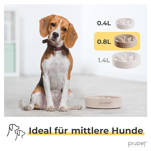 PiuPet® Antischlingnapf Hunde I 0,8L I Spülmaschinenfest | Schlingnapf Hunde groß | Slow Feeder Hundenapf | Futternapf Hund | Dog Bowl | Anti Schling Napf Hund