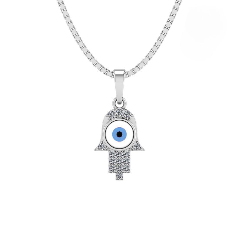 925 Pure Silver Hamsa Hand Evil Eye Pendant With Pure Silver Link Chain |Gifts for Girlfriend, Gifts for Womens & Girls| With Certificate of Authenticity and 925 Stamp | 6 Month Warranty (B0CRF2DG94) Amazon Price History, Amazon Price Tracker
