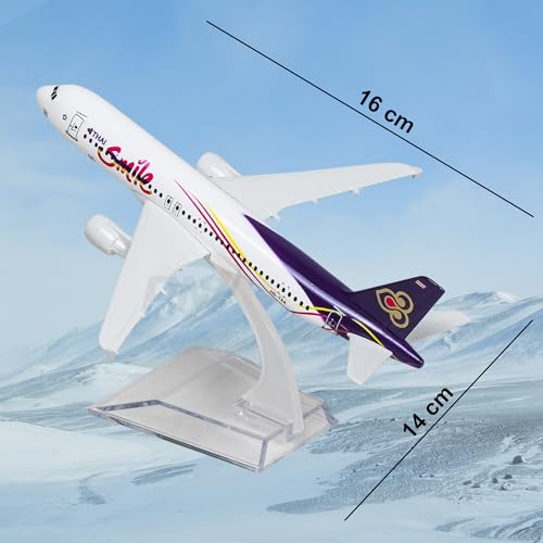 Image of Thai Airlines, diecast, Metal Aeroplane Scale Model Office only for Display, Size -16 cm-A320 (Thai)